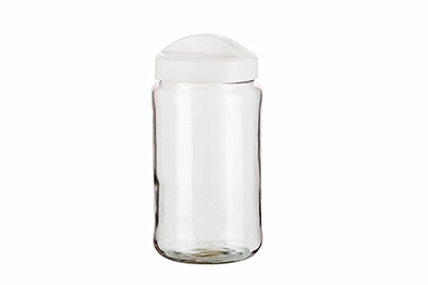 Glass storage jar "Avena" 1.5 L, ivory